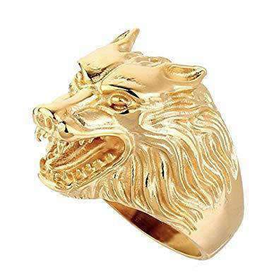 Chevalière Tête de Loup (Plaqué Or)